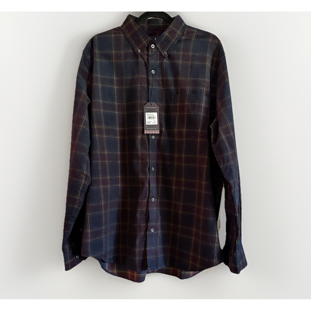 Ben Sherman Mens Plaid Long Sleeve Button Down Shirt (XL Navy Blazer) $99